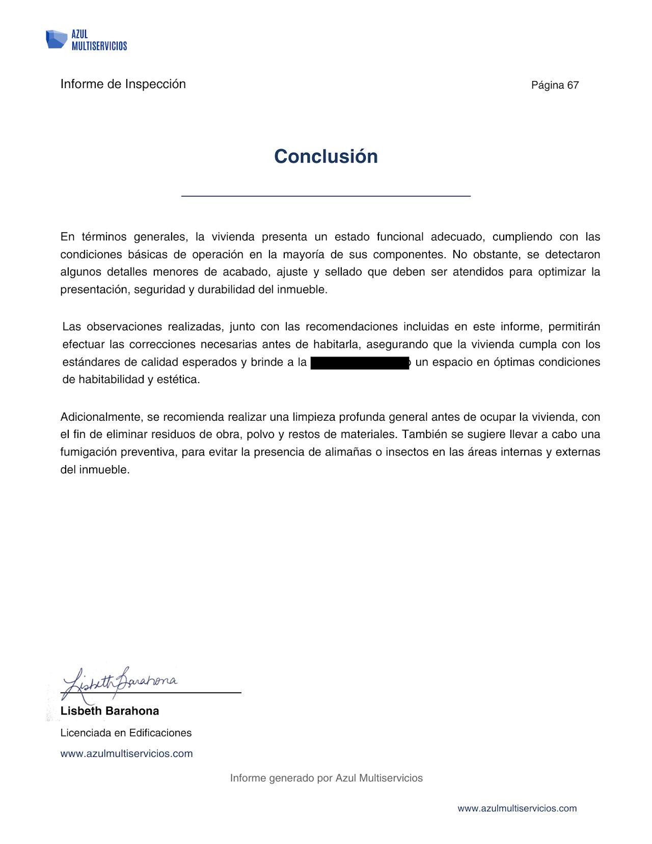 Conclusión del informe