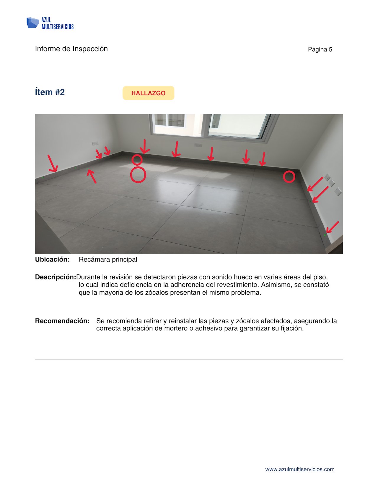 Ejemplo de hallazgo documentado